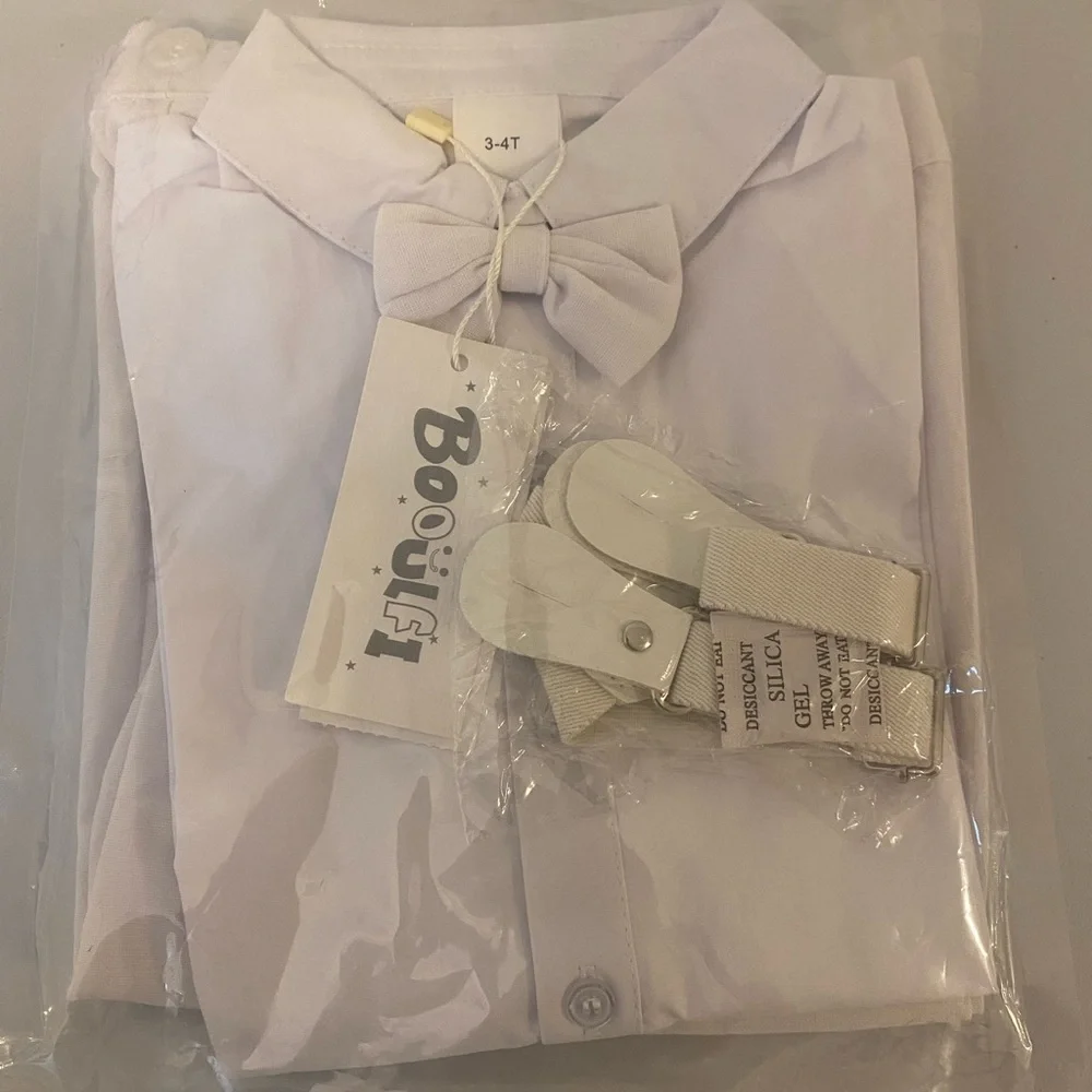 4 Pc.White Boys Baptism Outfit with Bow Tie Size 3-4 T - Picture 6 of 6